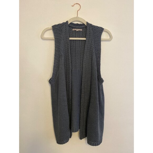 Gap Women's Gray Open Front Knit Vest Size Large - Picture 1 of 7